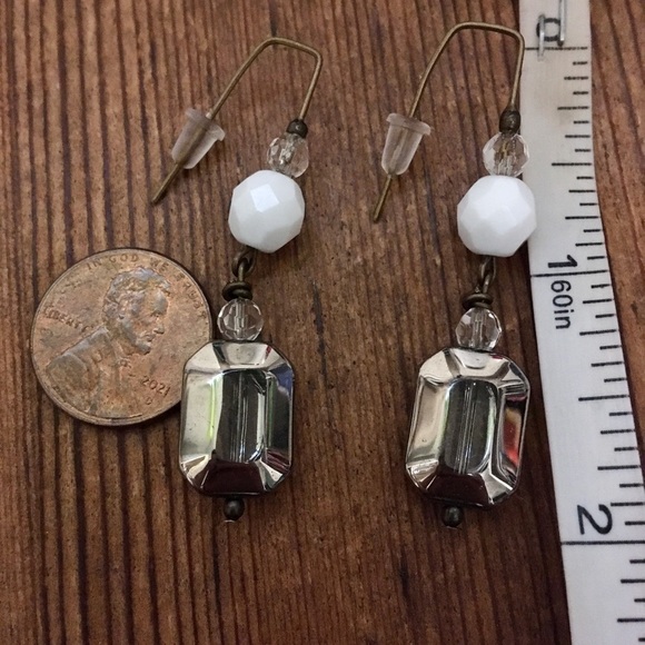 *5 For $20*** Ladies Dangle Clear Beaded Dangle Earrings, Handmade Earrings - Picture 2 of 3